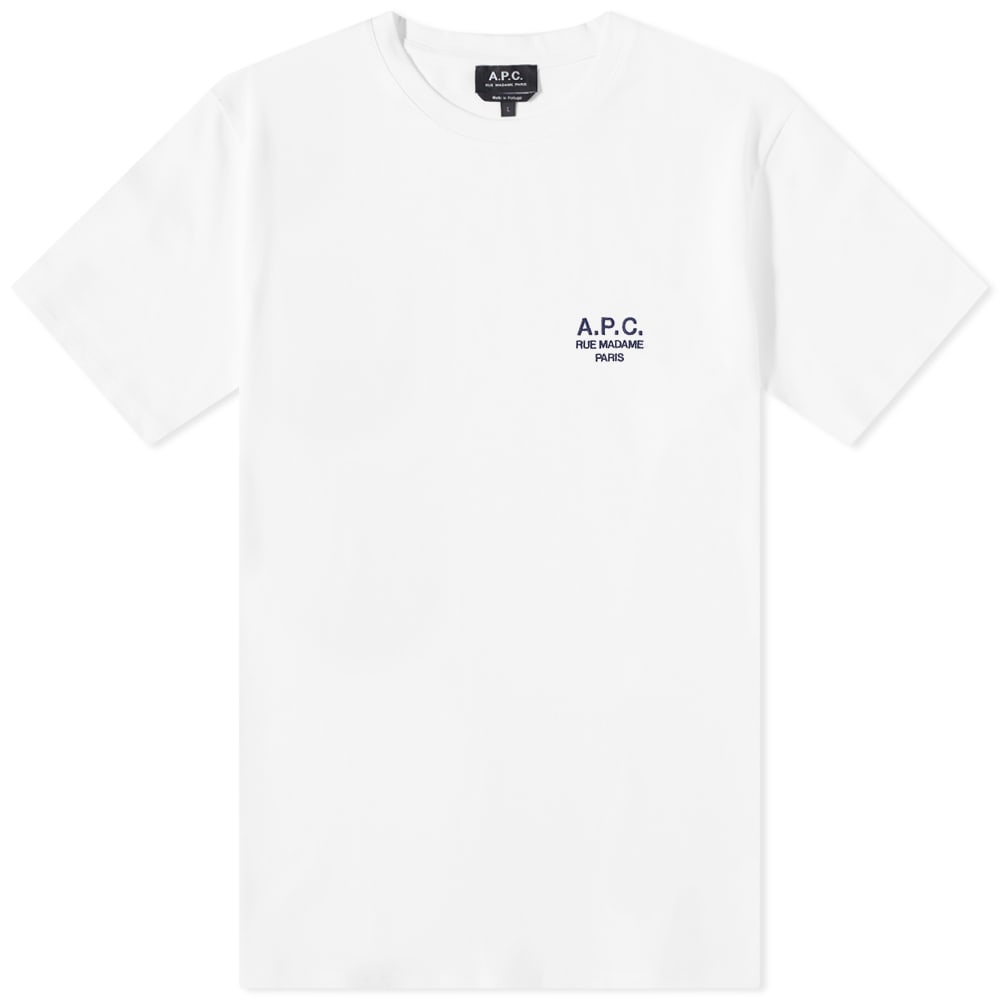 T-shirt A.P.C. Raymond Embroidered Logo Tee Hvid | COEZC-H26840-AAB, 0