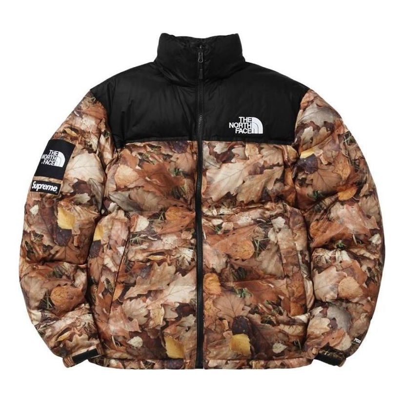 Bomberjakke Supreme Supreme x The North Face Leaves Print  Puffer Jacket Brun | NF0A2SZ4-RMV
