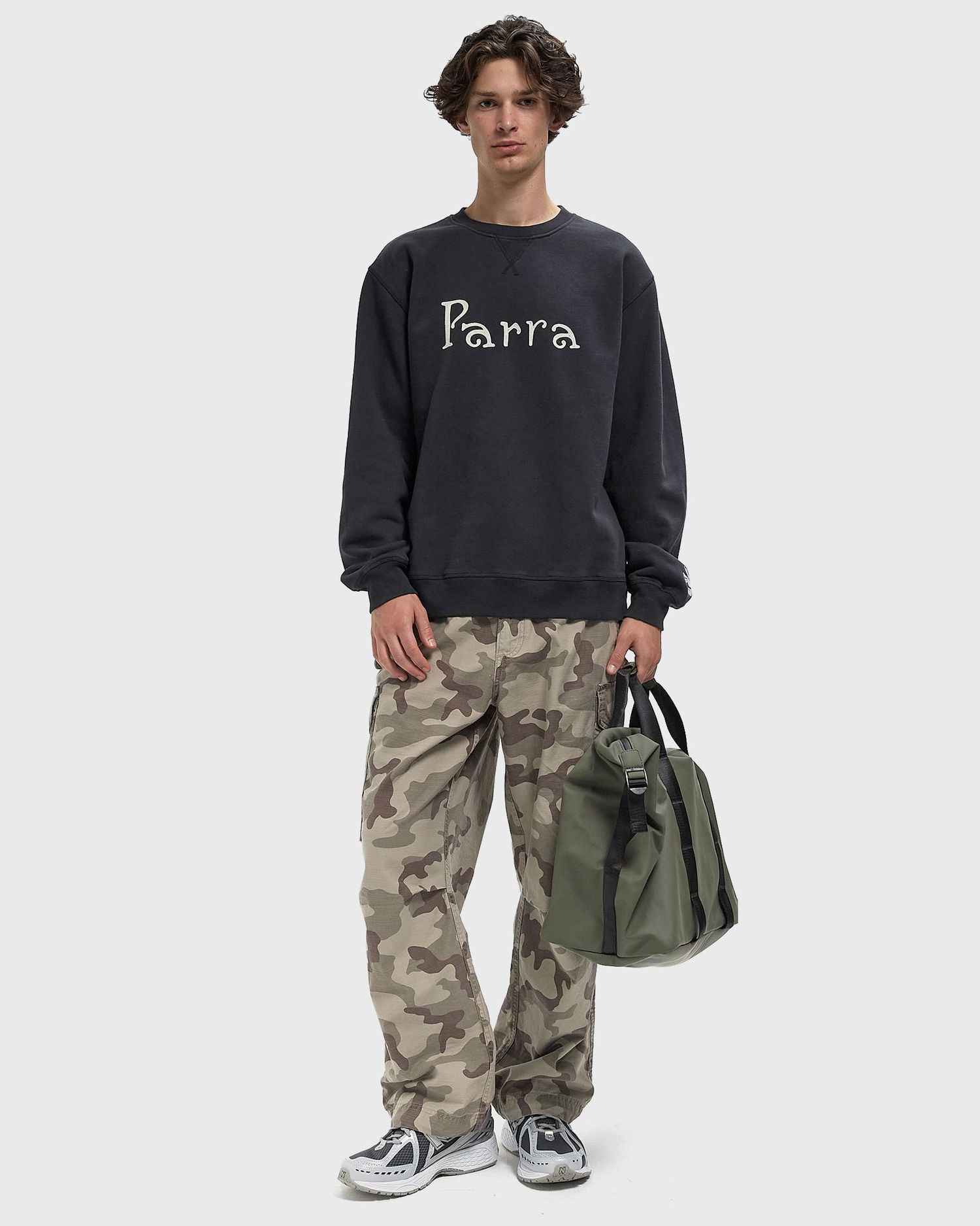 Sweatshirt By Parra Weird Trad Logo Crew Neck Sweatshirt Sort | 54320, 1
