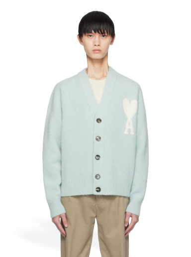 Sweater AMI Cloud Cardigan Turkis | UKC025.KN0032