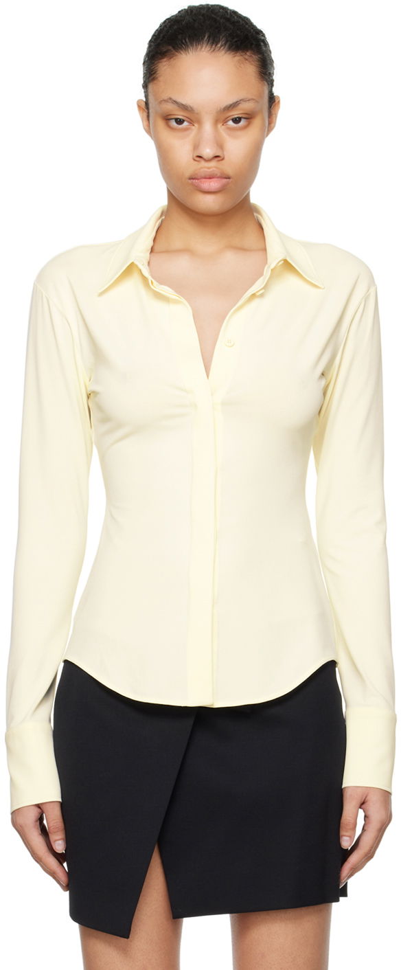 Skjorte The Attico Attico Elton Fitted Shirt Gul | 241WCH21 A014