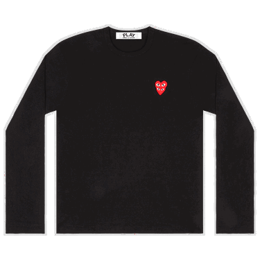 T-shirt Comme des Garçons PLAY Double Heart Long-Sleeve Tee Sort | AZ T292 051 1, 0