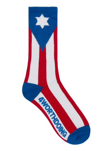Sokker 4 WORTH DOING Flag Socks Flerfarvet | 4WDFLAGSOCKS REBLUWHI