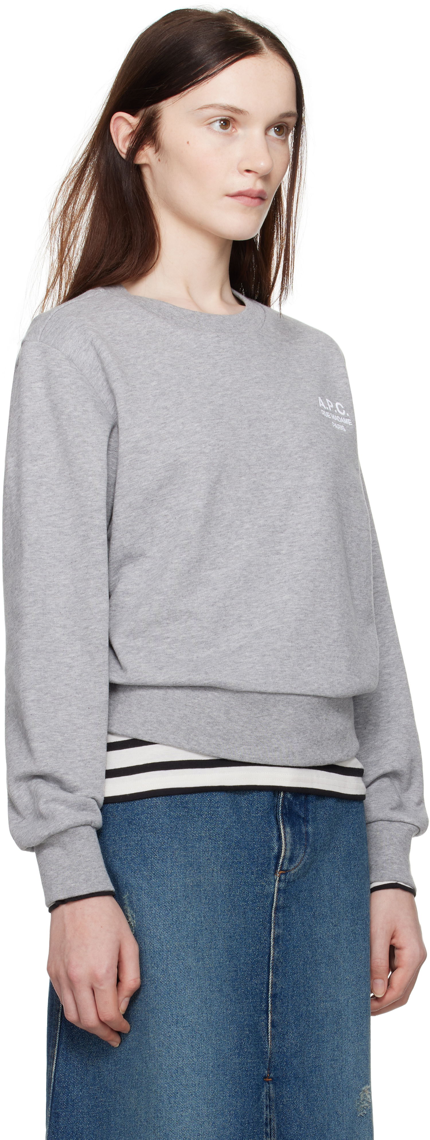 Sweatshirt A.P.C. Boxy Sweatshirt Grå | COHBN-F27915, 1