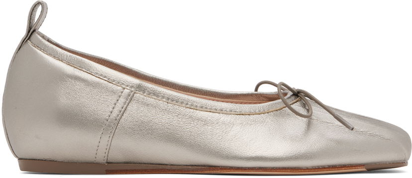 Kjole Simone Rocha Simone Rocha Classic Pleated Ballerina Flats Metalisk | RMP23 0797