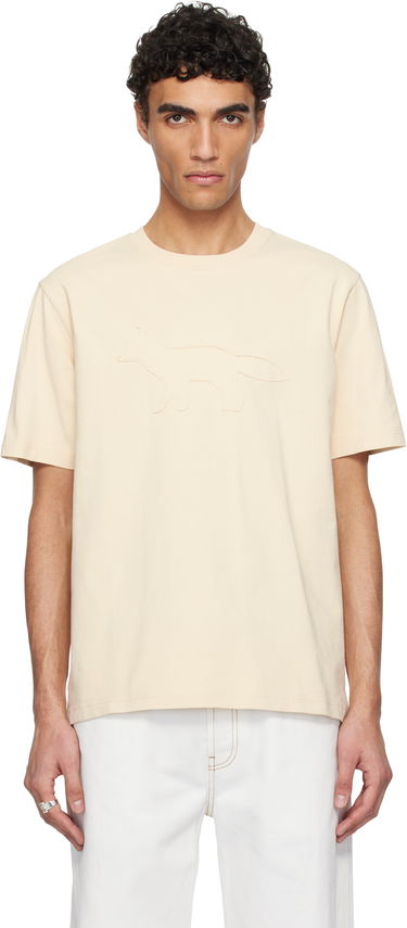 T-shirt MAISON KITSUNÉ Maison Kitsuné Profile Fox Comfort T-Shirt Beige | OM00121KJ0118, 0