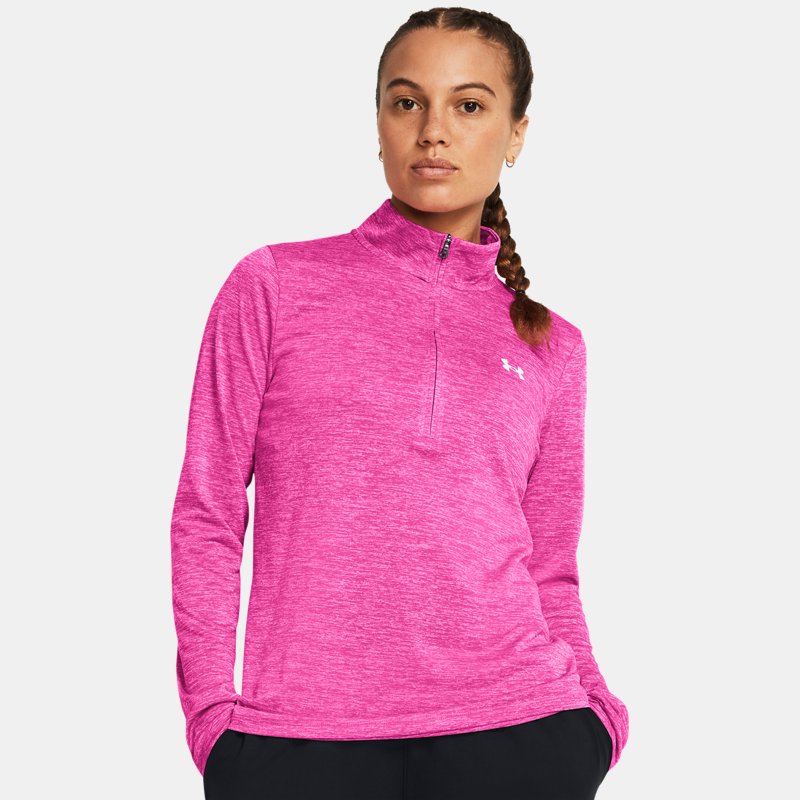 Sweatshirt Under Armour Tech™ Twist HalfZip Lyserød | 1384225-652