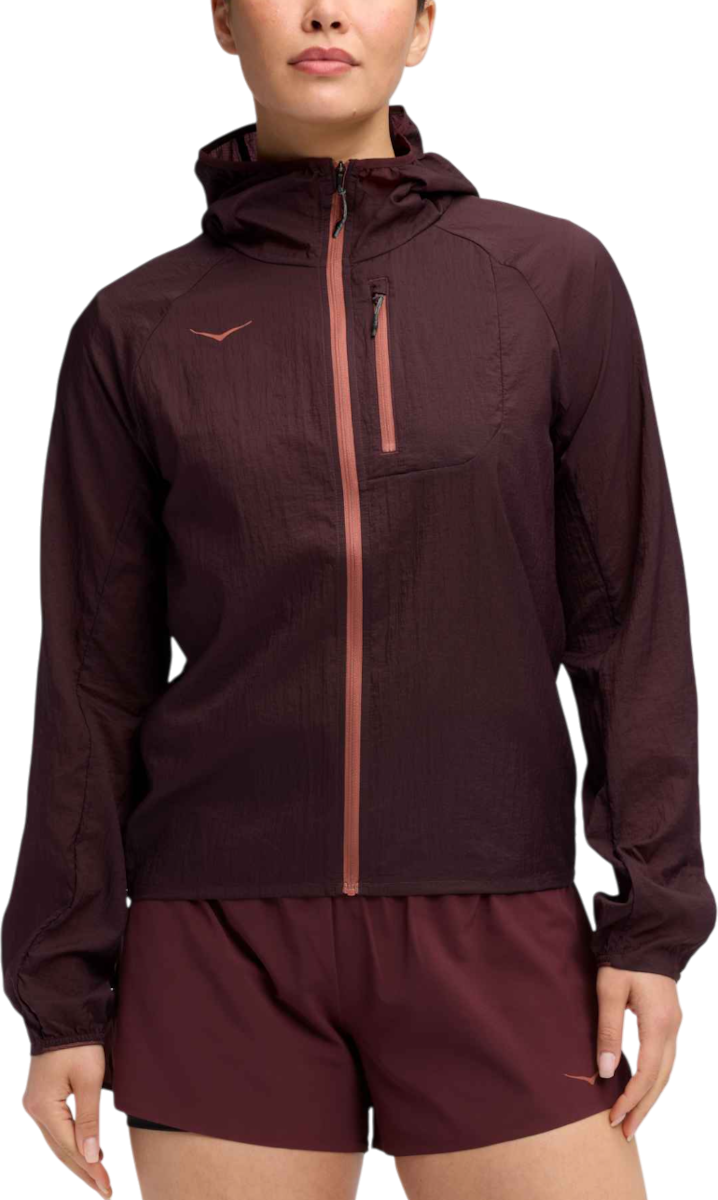 Vindjakke Hoka One One Skyflow Lightweight Hooded Full-Zip Jacket Bourgogne | 1141671-bkc