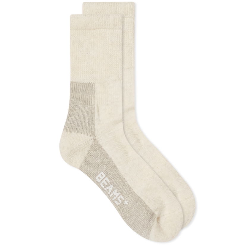 Sokker BEAMS Beams Plus Outdoor Socks Beige | 3843-0018-479-09