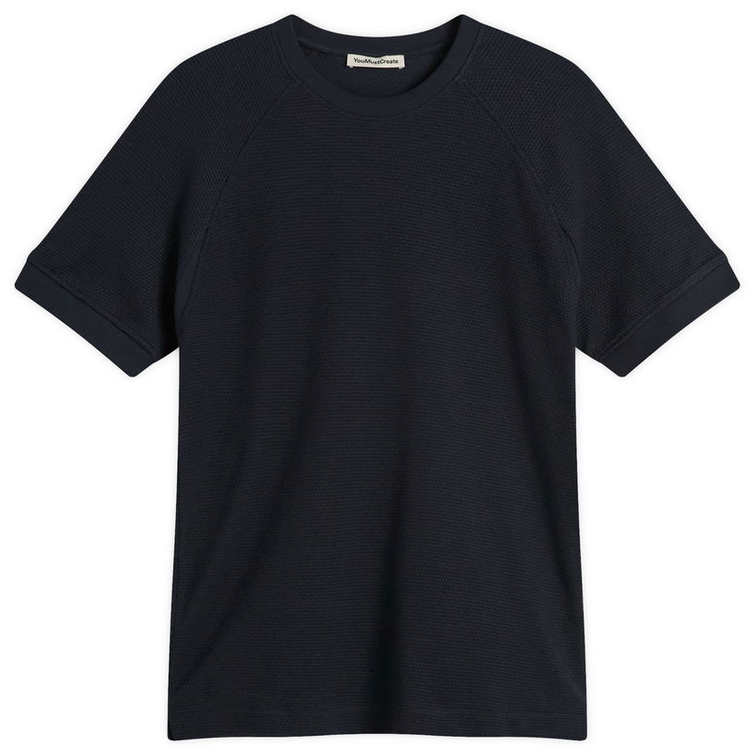 T-shirt YMC YMC Marquee Waffle T-Shirt, Size Large Mørkeblå | P6YMF-40