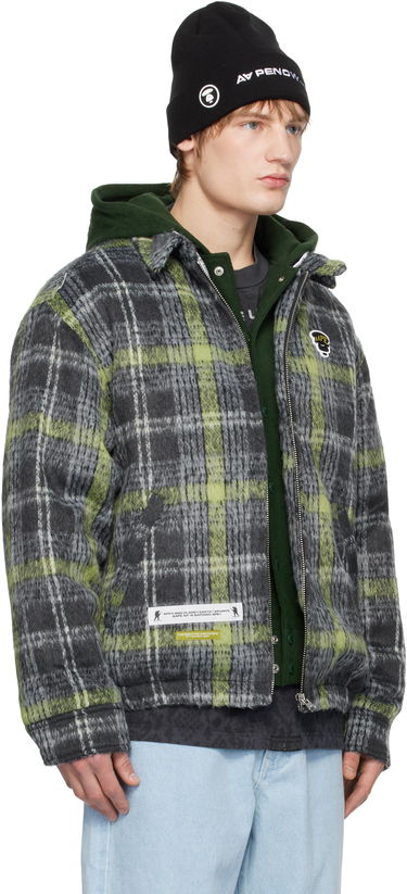 Bomberjakke AAPE by A Bathing Ape AAPE by A Bathing Ape Moonface Logo Check Hooded Jacket Flerfarvet | AAPJKM7681XXNGYM, 1