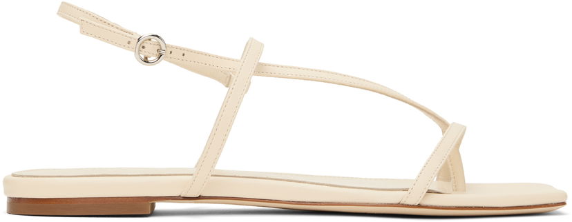Tilbehør Aeyde Aeyde Ella Leather Toe-Post Sandals Beige | A11-FS-BERS8MFL-0121-100-007