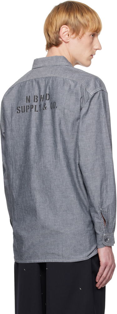 Skjorte Neighborhood Neighborhood Chambray Long Sleeve Shirt Grå | 251ARNH-SHM02, 2