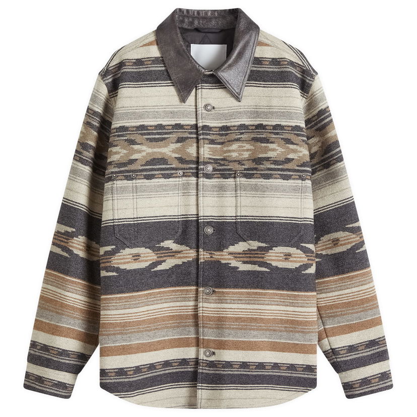 Skjorte ISABEL MARANT Geometric Print Overshirt Brun | 25PVE0501HA-C1D01H-02FK