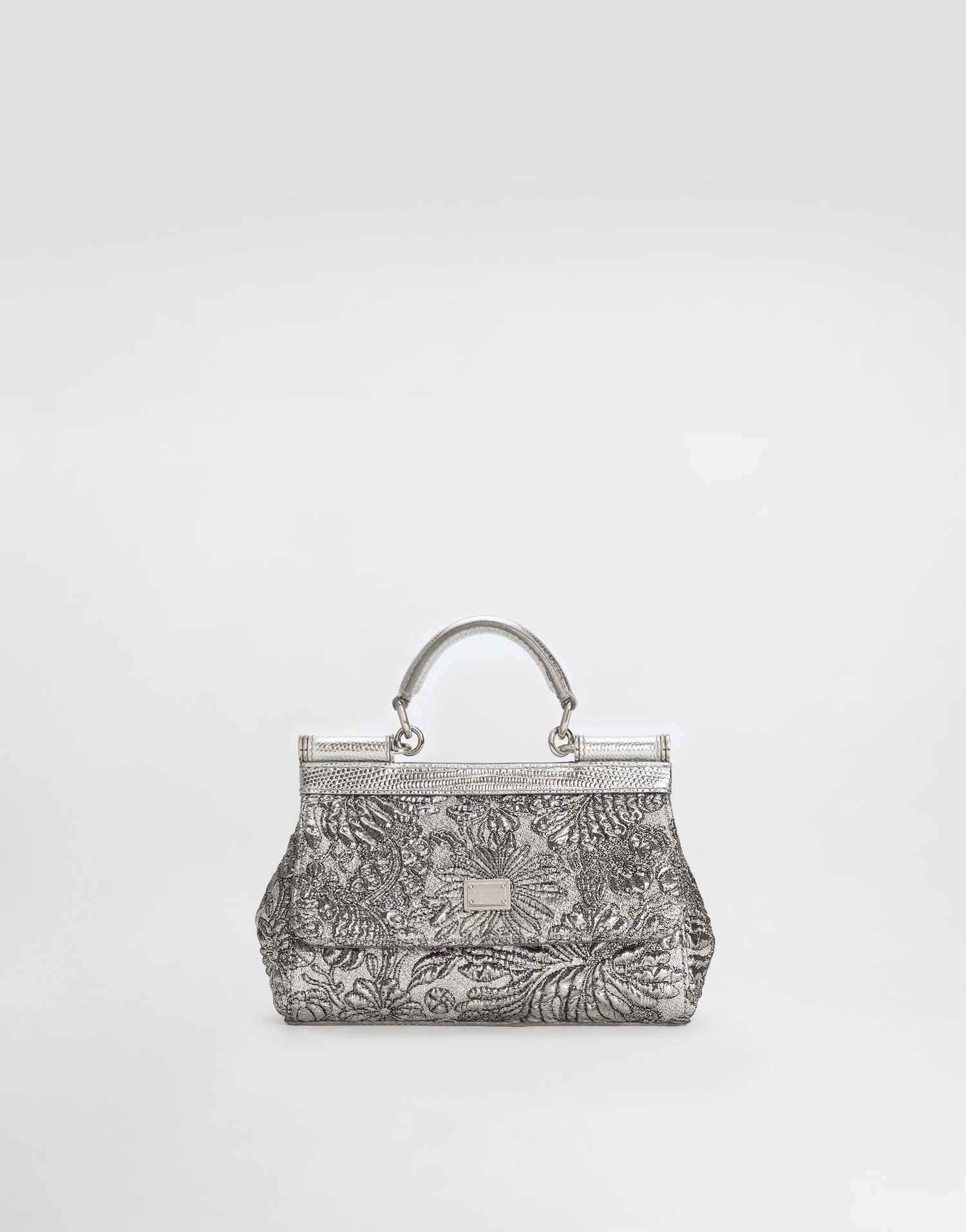 Håndtaske Dolce & Gabbana Small Sicily Brocade Handbag Metalisk | BB7116BR81780998, 0