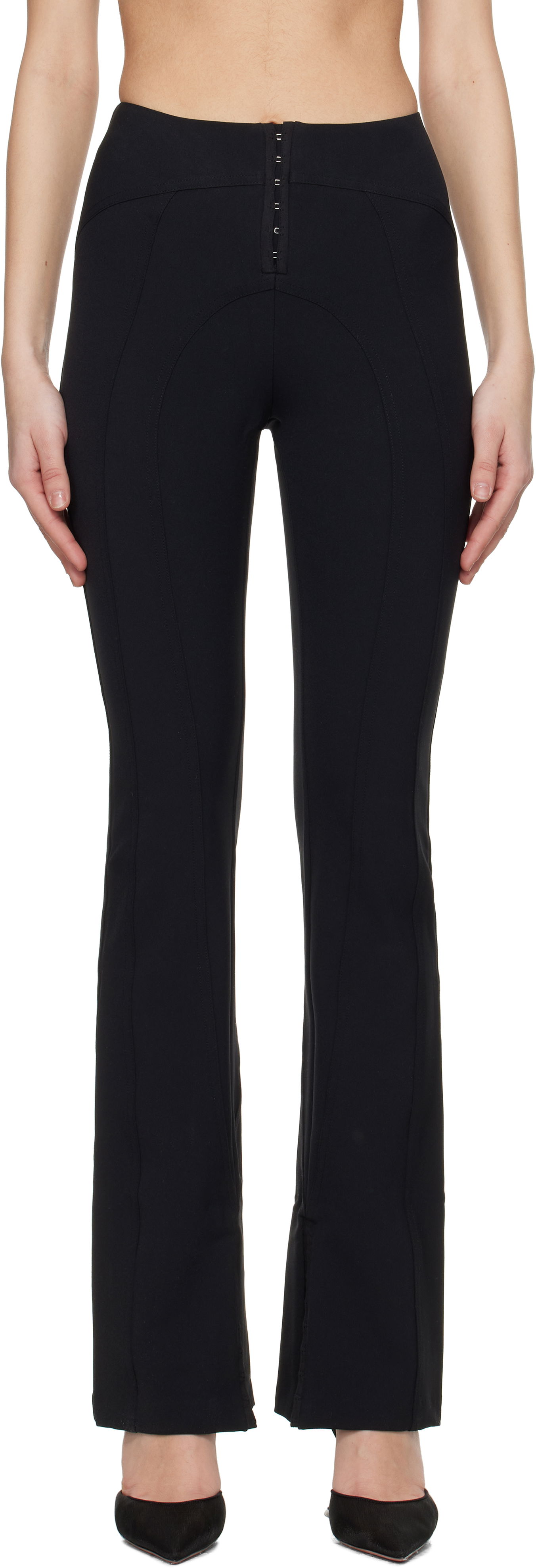 Bukser GUIZIO Guizio Aurora Hook-Front Flare Trousers Sort | F23207W015, 0