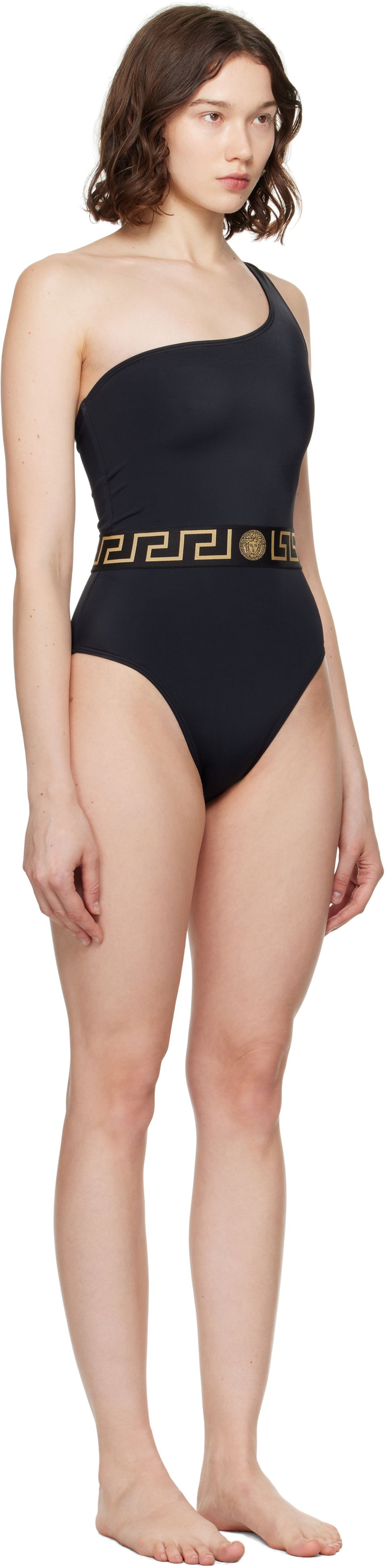 Badetøj Versace Greca Border One-Piece Swimsuit Sort | 1020488_1A11119, 1