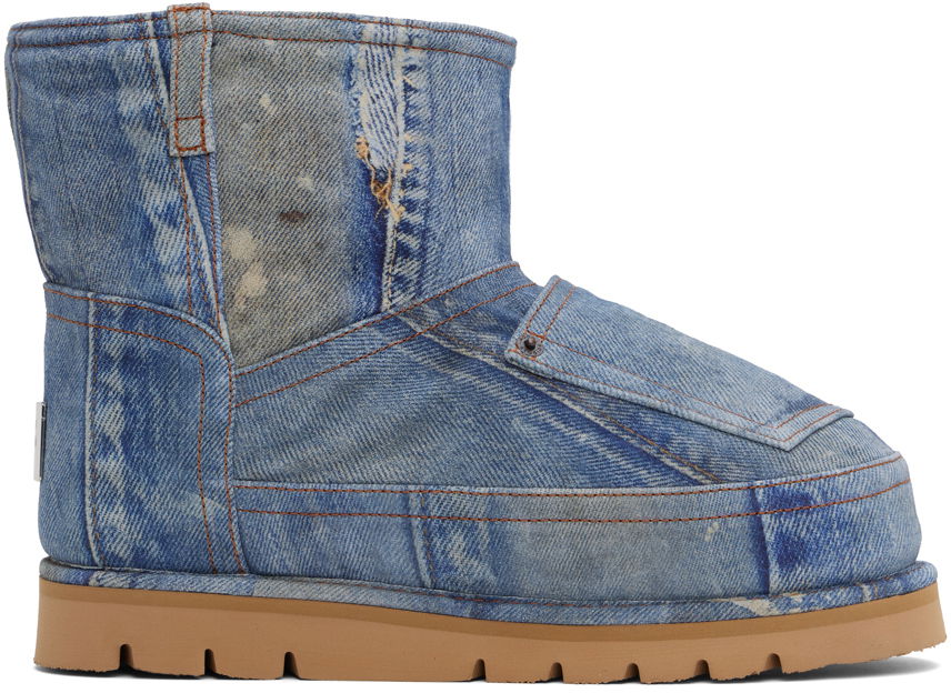 Frakker Acne Studios Acne Studios Printed Low Boots Blå | BD0328-, 0