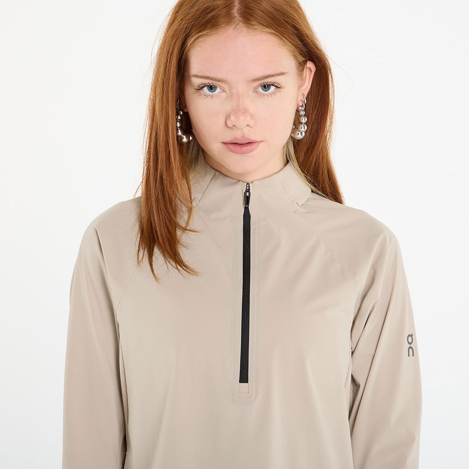Vindjakke On Running Long Sleeve Quarter-Zip Jacket with Thumbholes Trail Breaker Beige | 1WE30150603, 1