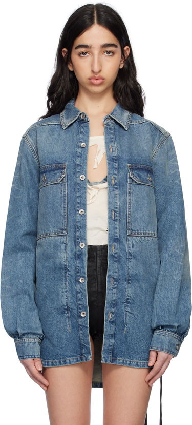 Skjorte Rick Owens Rick Owens DRKSHDW Hollywood Denim Overshirt Blå | DS01E3705 DWB, 0