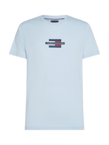 T-shirt Tommy Hilfiger Tommy Hilfiger Flag Box T-Shirt Blå | MW0MW38636C1O, 4