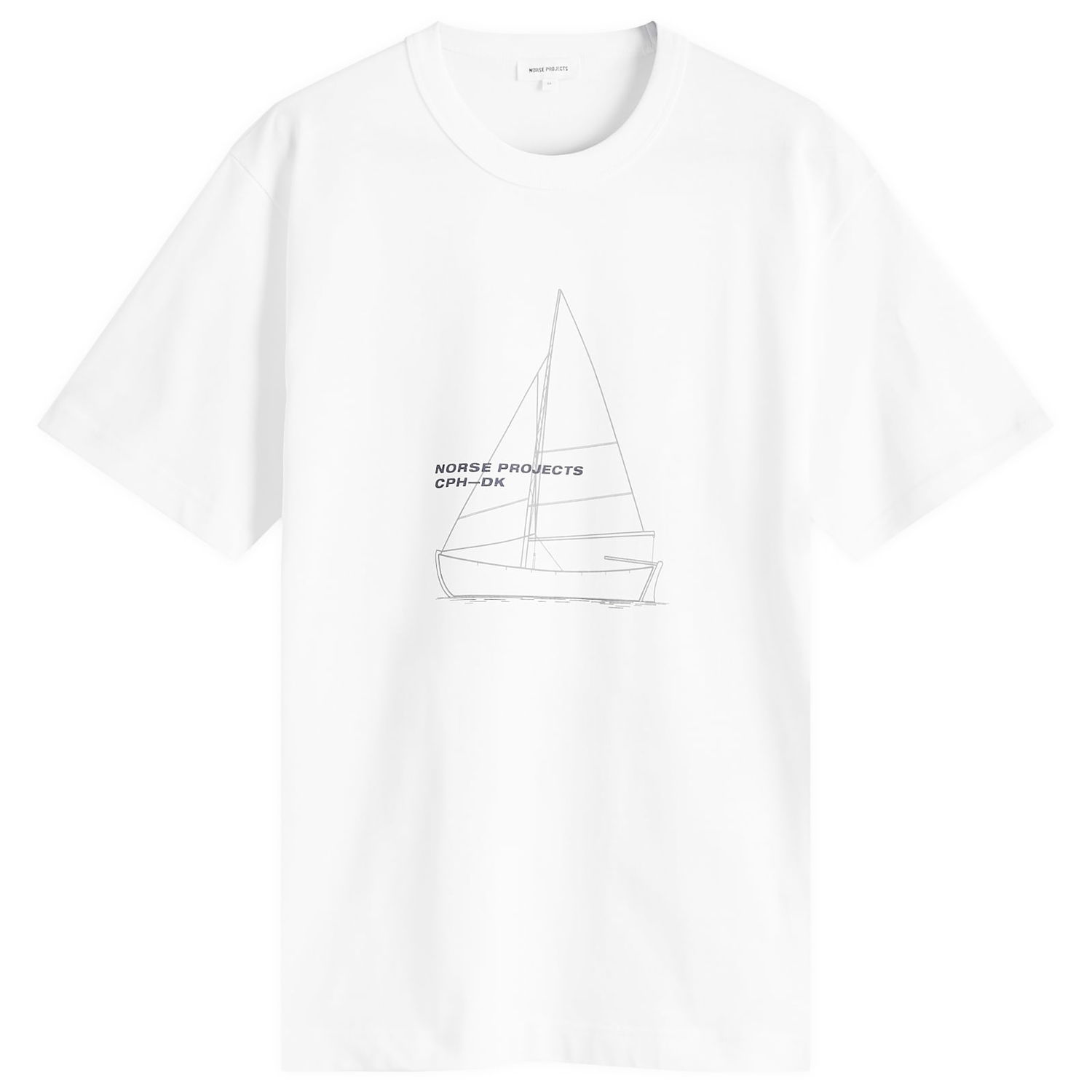 T-shirt NORSE PROJECTS Holger Boat Print T-Shirt, Size Medium Hvid | N01-0677-0001, 1