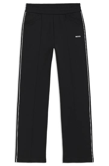 Joggingbukser BOSS BOSS Straight-Fit Tracksuit Bottoms with Piping Sort | 50544183, 0