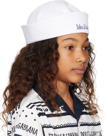 Hat Dolce & Gabbana Dolce&Gabbana Embroidered-Logo Sailor Hat Hvid | LB5H53 G7O3B, 1