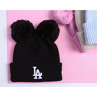 Beanie New Era LA Dodgers Double Pom Beanie Lyserød | 60565279, 1