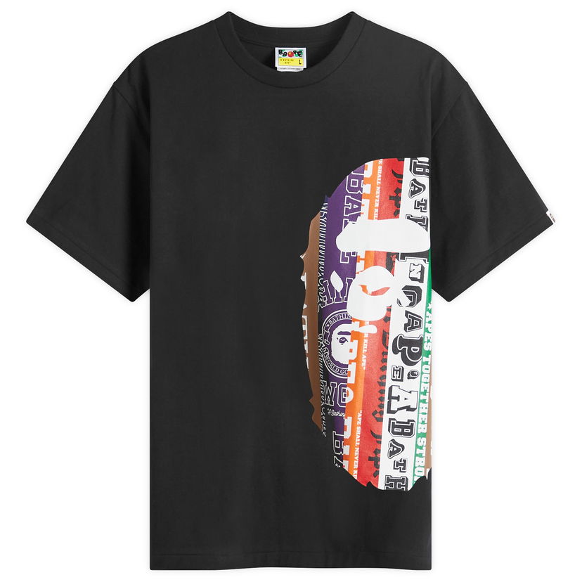 T-shirt BAPE A Bathing Ape Fans Scarf Side Big Ape Head Sort | 001TEK301043M-BLK