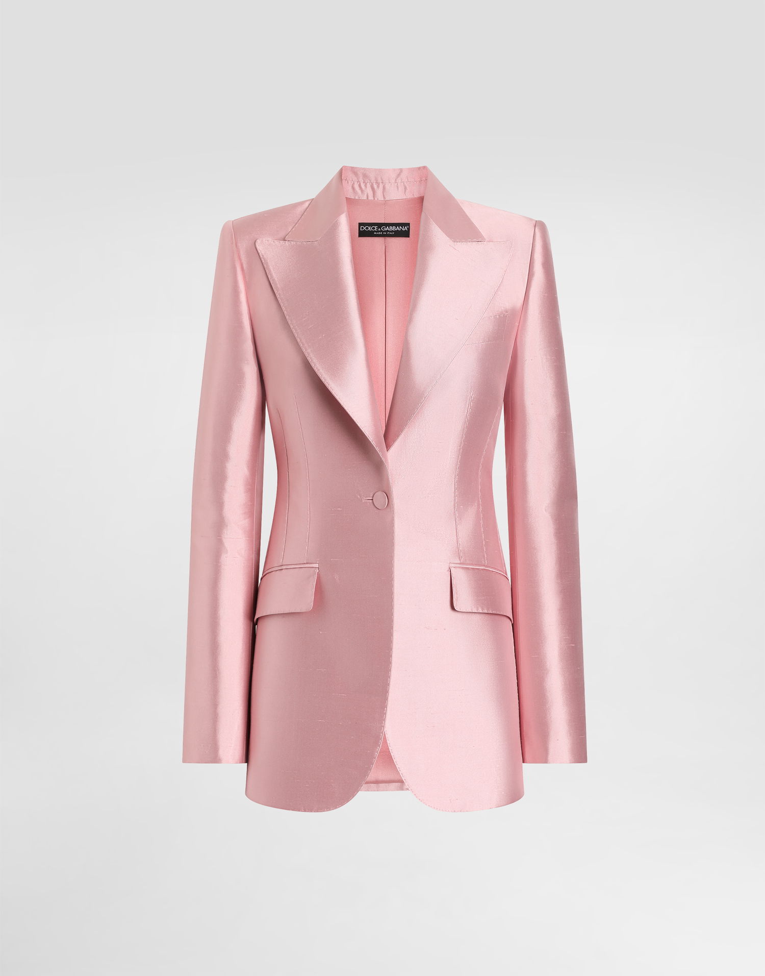 Jakke Dolce & Gabbana Dolce & Gabbana Women's Single-Breasted Silk Shantung Jacket Lyserød | F29QGTFU1JKF1452, 0