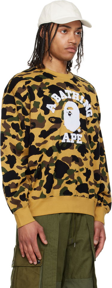 Sweater BAPE A Bathing Ape 1st Camo Jacquard College Sweatshirt Grøn | 001SWL301307M, 4