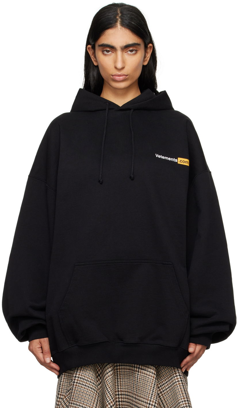 Sweatshirt VETEMENTS Black Xxx Logo Hoodie Sort | UA65HD310B