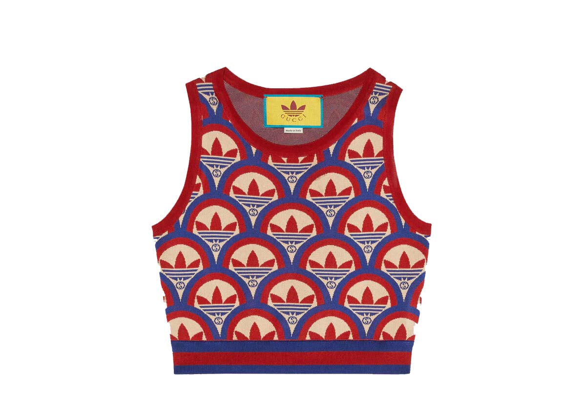 Sweater Gucci adidas x Jacquard Top Red/Blue Rød | 702871 XKCDO 6431, 0