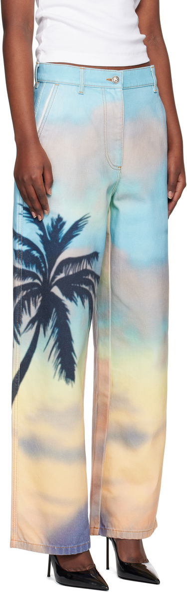 Jeans Palm Angels Palm Angels Sunrise Palm Baggy Jeans Flerfarvet | PWYB040S25DEN0018410, 1