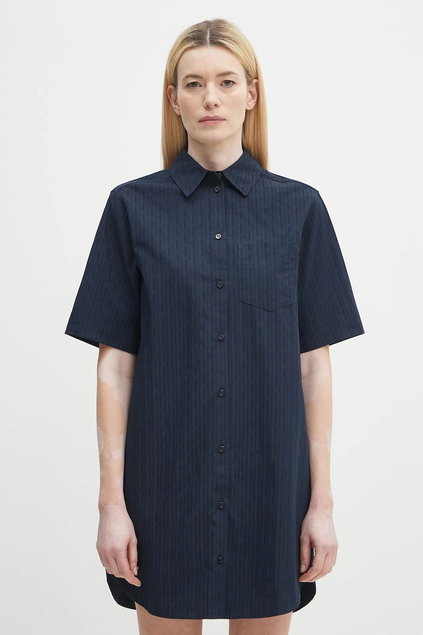 Kjole Samsoe Samsoe Samsoe Samsoe SATINA Mini Shirt Dress Mørkeblå | F25200080