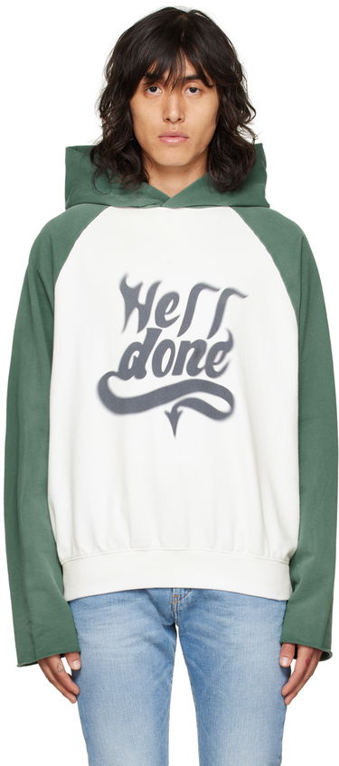Sweatshirt We11done We11done Graphic Print Hoodie Hvid | WD-TH3-22-802-U-GR, 0