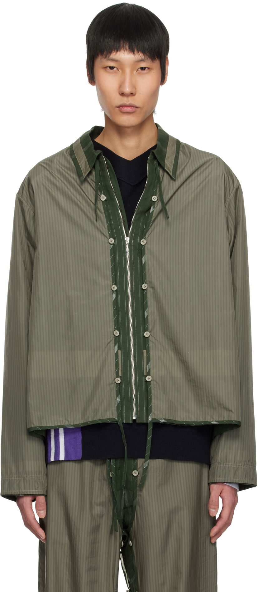 Skjorte Craig Green Craig Green Layered Shell Jacket Grøn | CGSS25CWOSHI54