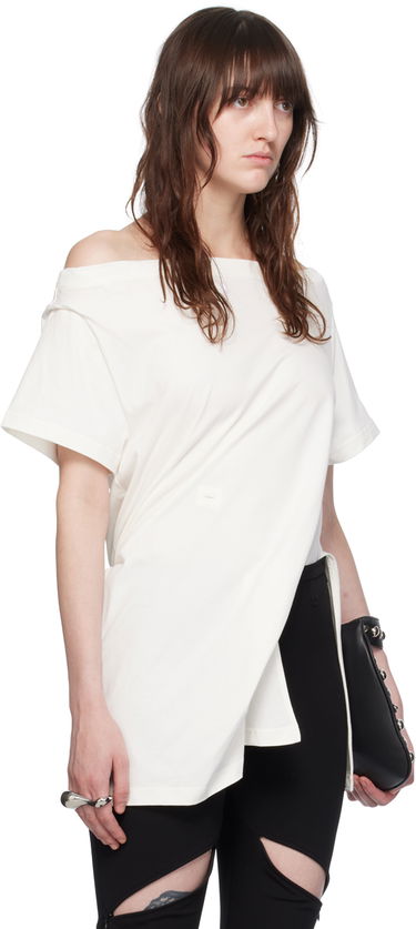 T-shirt Courrèges Off Shoulder T-Shirt Hvid | 224JBD094JS0107, 1