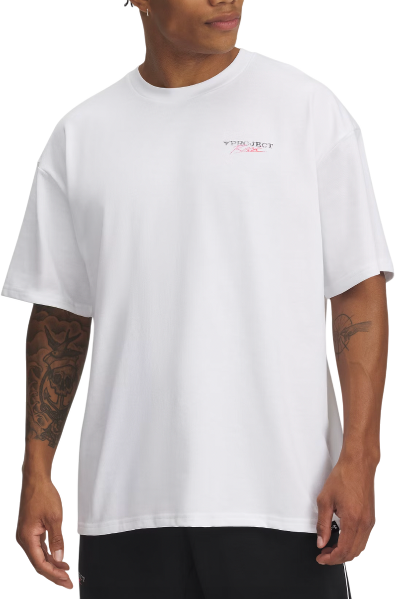 T-shirt Under Armour Project Rock Heavyweight Short Sleeve T-Shirt Hvid | 1389950-100