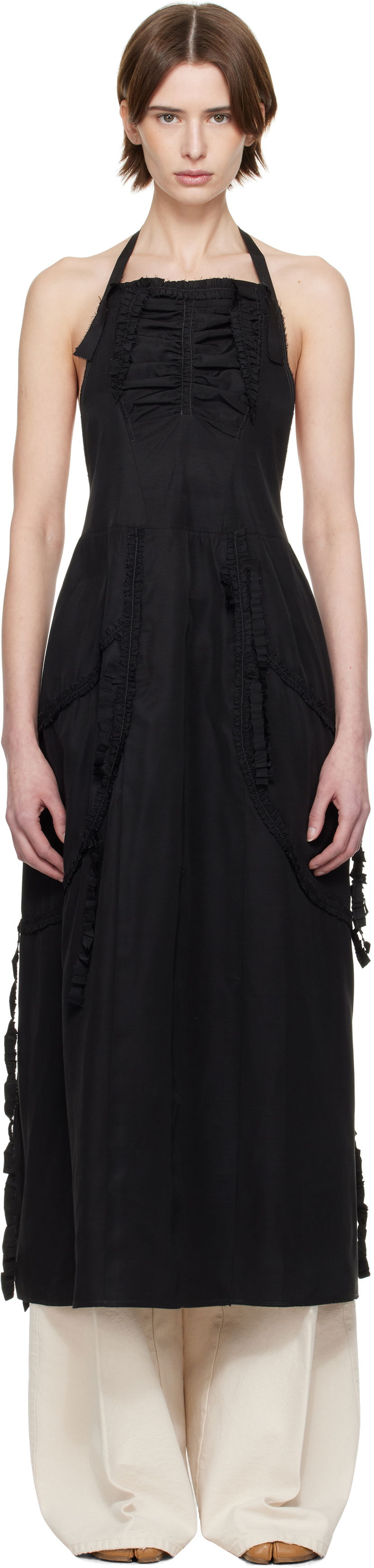Kjole Maison Margiela Maison Margiela Apron Midi Dress Sort | S51TH0091 M35381