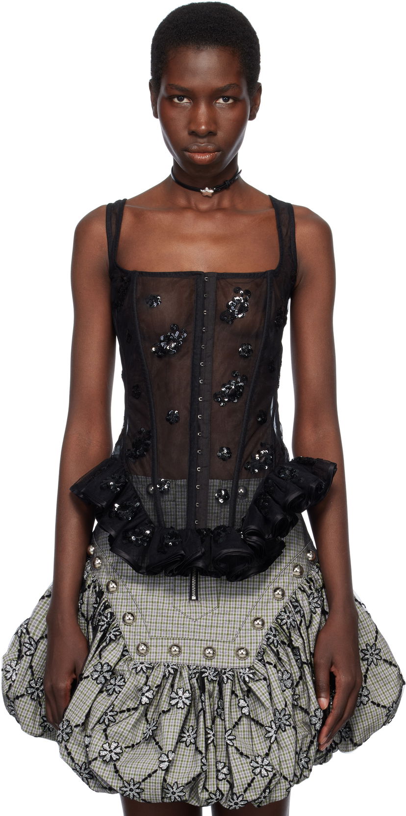 Nederdel Chopova Lowena Chopova Lowena Afly Sequin Tulle Corset Sort | 2282