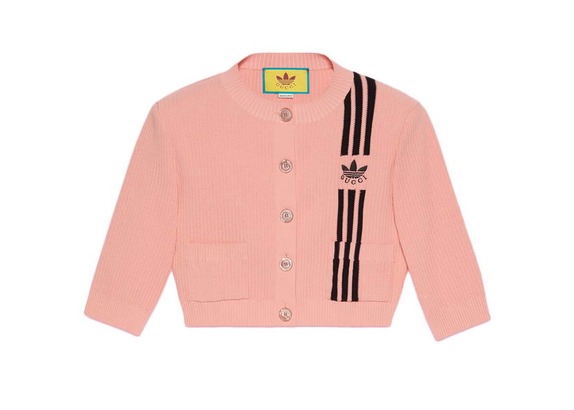 Sweater Gucci adidas x Cropped Cardigan Pink Lyserød | 693785 XKCDQ 5951