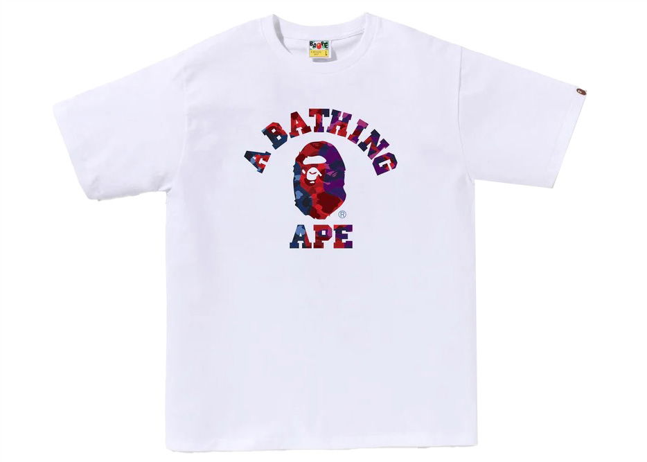 T-shirt BAPE Color Camo Crazy College Tee Hvid | 1J30-110-047, 0