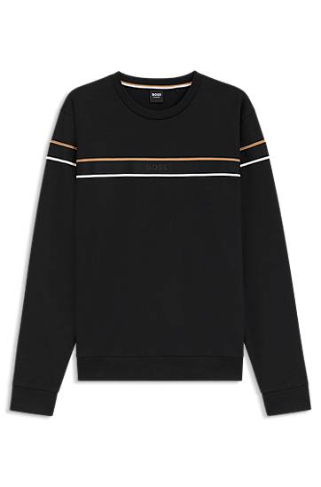 Sweatshirt BOSS BOSS Cotton-terry Sweatshirt with Signature Stripe Sort | 50545589