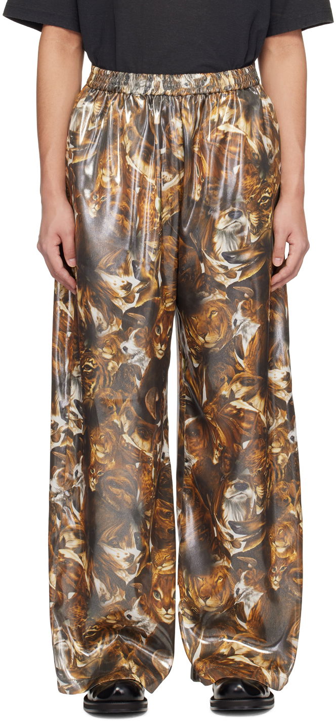 Bukser Acne Studios Per B. Sundberg Edition Print Silk Trousers Brun | BK0577-, 0