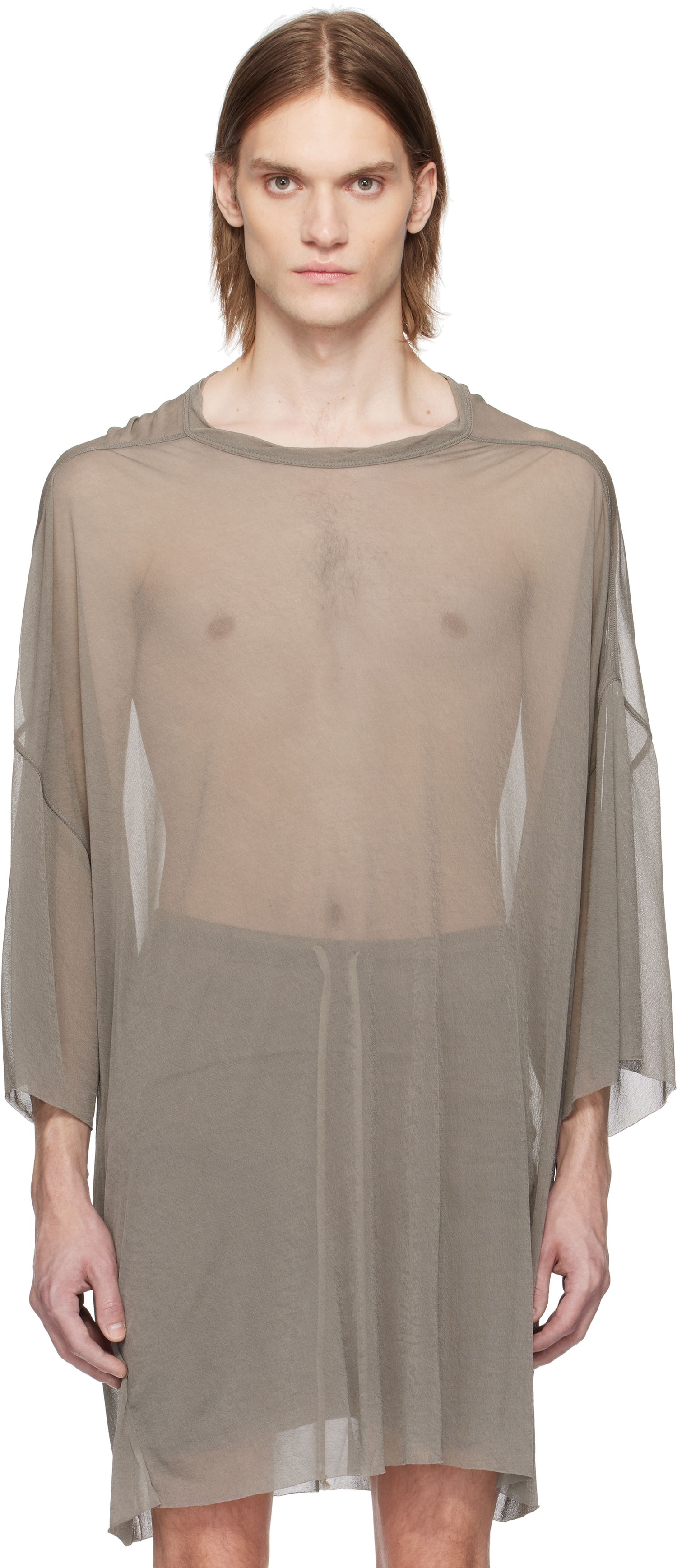 T-shirt Rick Owens Rick Owens Hollywood Tommy Sheer T-Shirt Grå | RR01E5283 JCR, 0