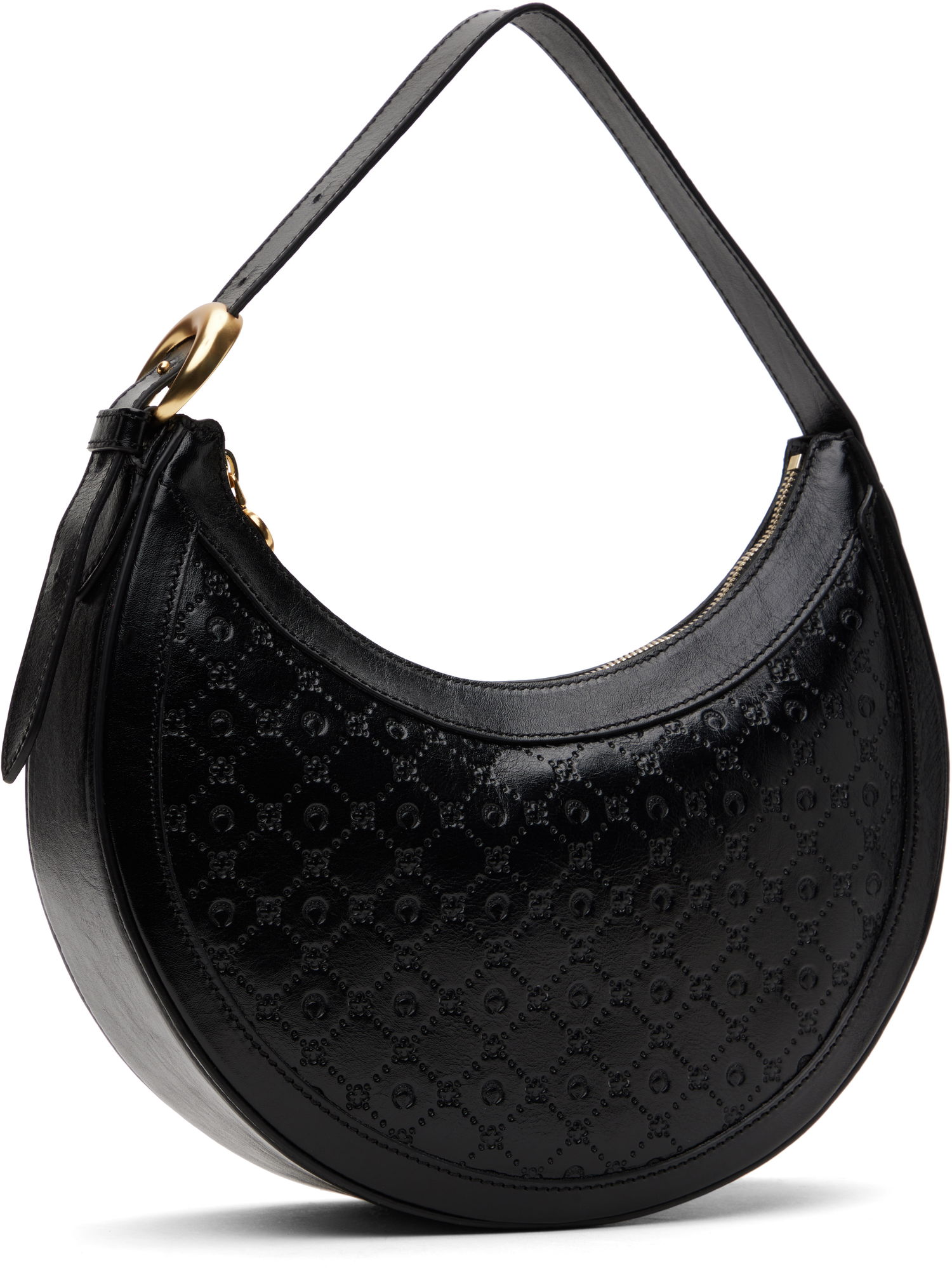 Håndtaske Marine Serre Marine Serre Moonogram Embossed Leather Eclips Bag Sort | WBA020A CLEA0051, 1