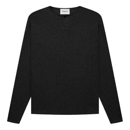 Sweater Fear of God Essentials Thermal Henley Long Sleeve Sort | FOG-FW21-039