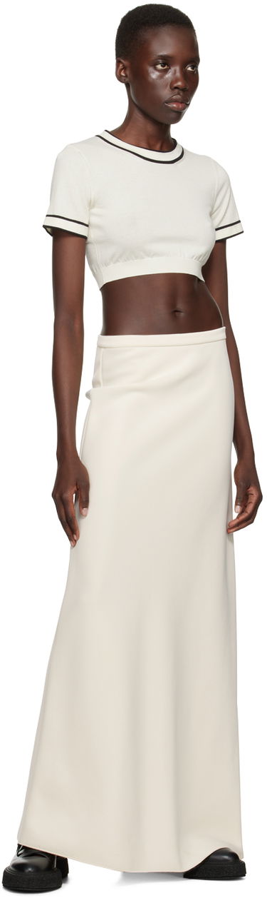 Crop top Max Mara Max Mara Uscio Cropped T-Shirt Hvid | 2411361042600, 3